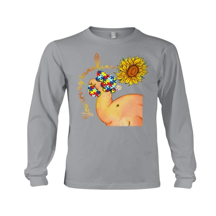 Autism Elephant- You Are My Sunshine Unisex Long Sleeve