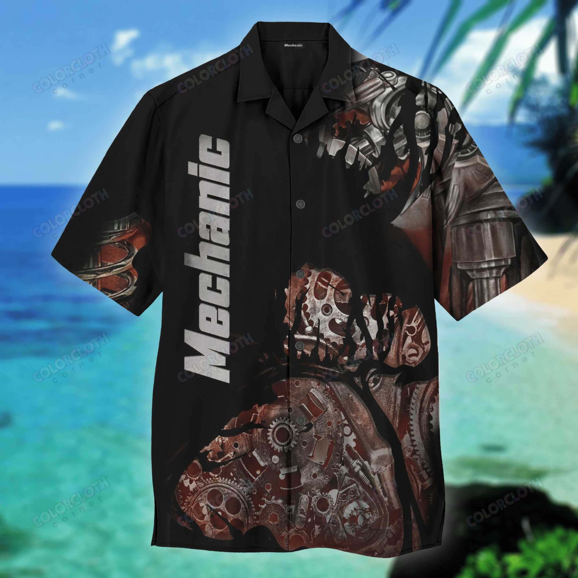 Red Mechanic All Over Printed Hawaii Shirt Ha52325