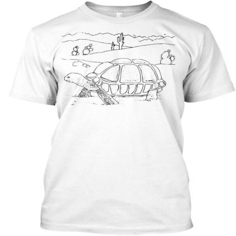 Coloring Book Desert Tortoise Premium Tee T-Shirt