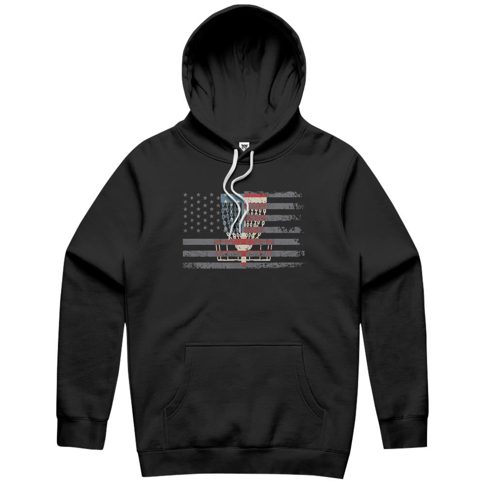 American Flag Disc Golf Basket Disc Golf American Flag Hoodie