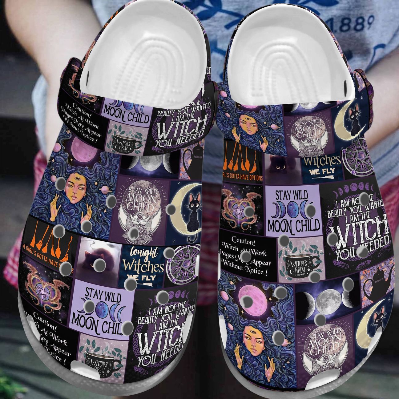 Wicca Personalized Clog, Custom Name, Text, Color, Number Fashion Style For Women, Men, Kid, Print 3D Witches