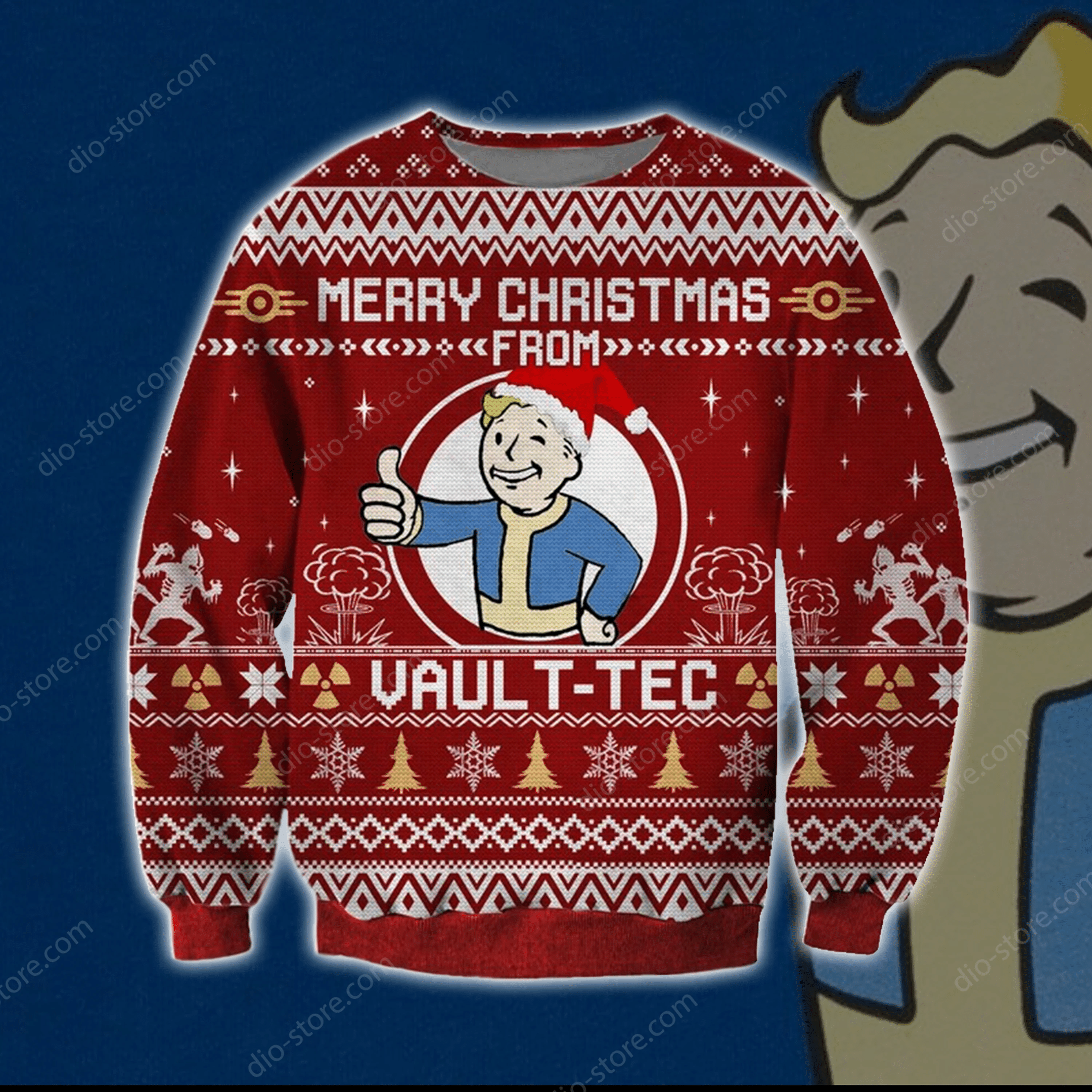 Merry Christmas From Vault Tec Knitting Pattern 3D Print Ugly Christmas Sweater