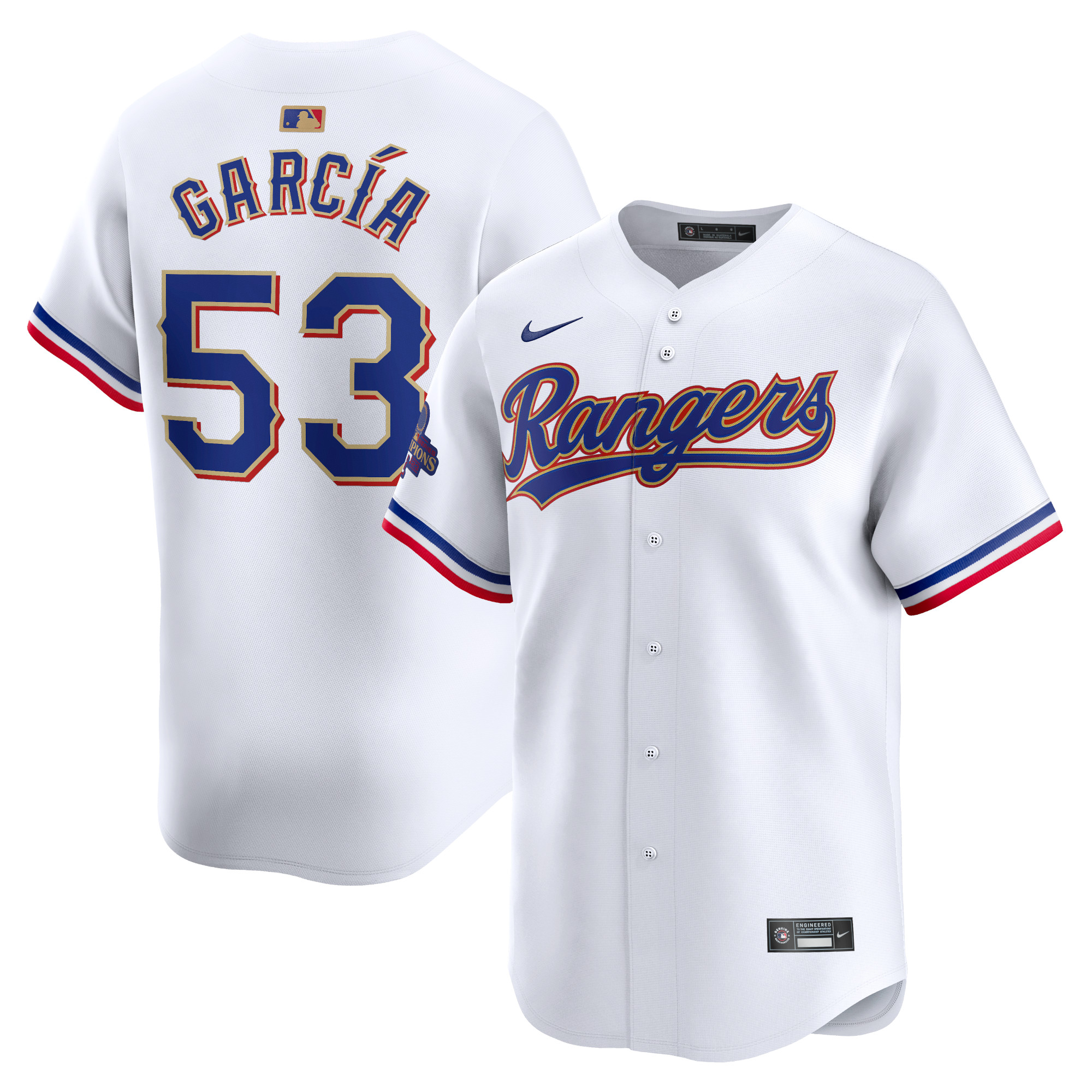 Adolis Garcia Texas Rangers 2024 Gold Collection Limited Player Jersey  White