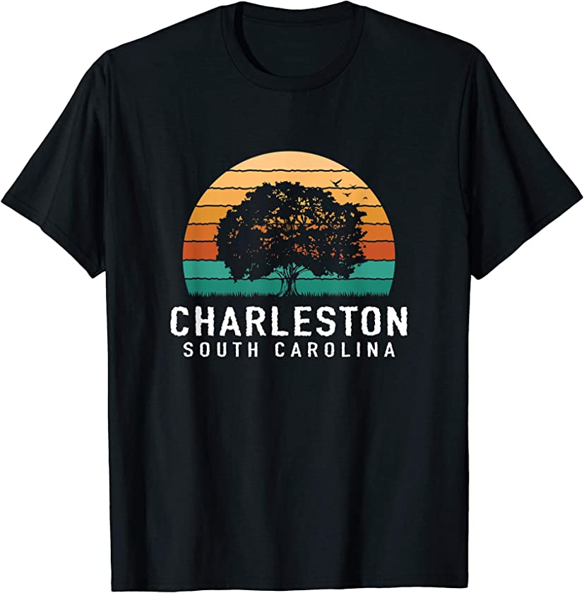 Charleston Vintage Sunset South Carolina Souvenir T-Shirt