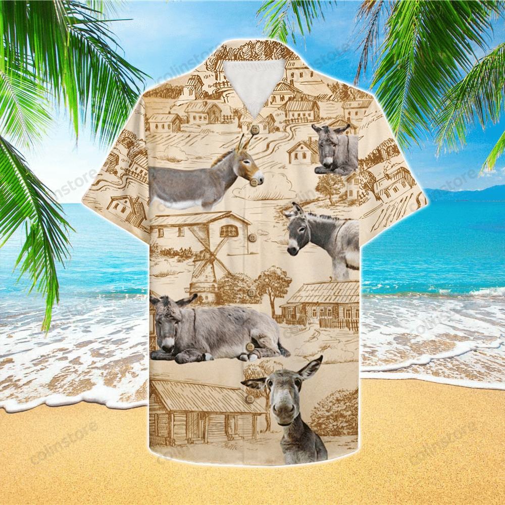 Farmer Donkey Hawaii Shirt Aloha Ha817