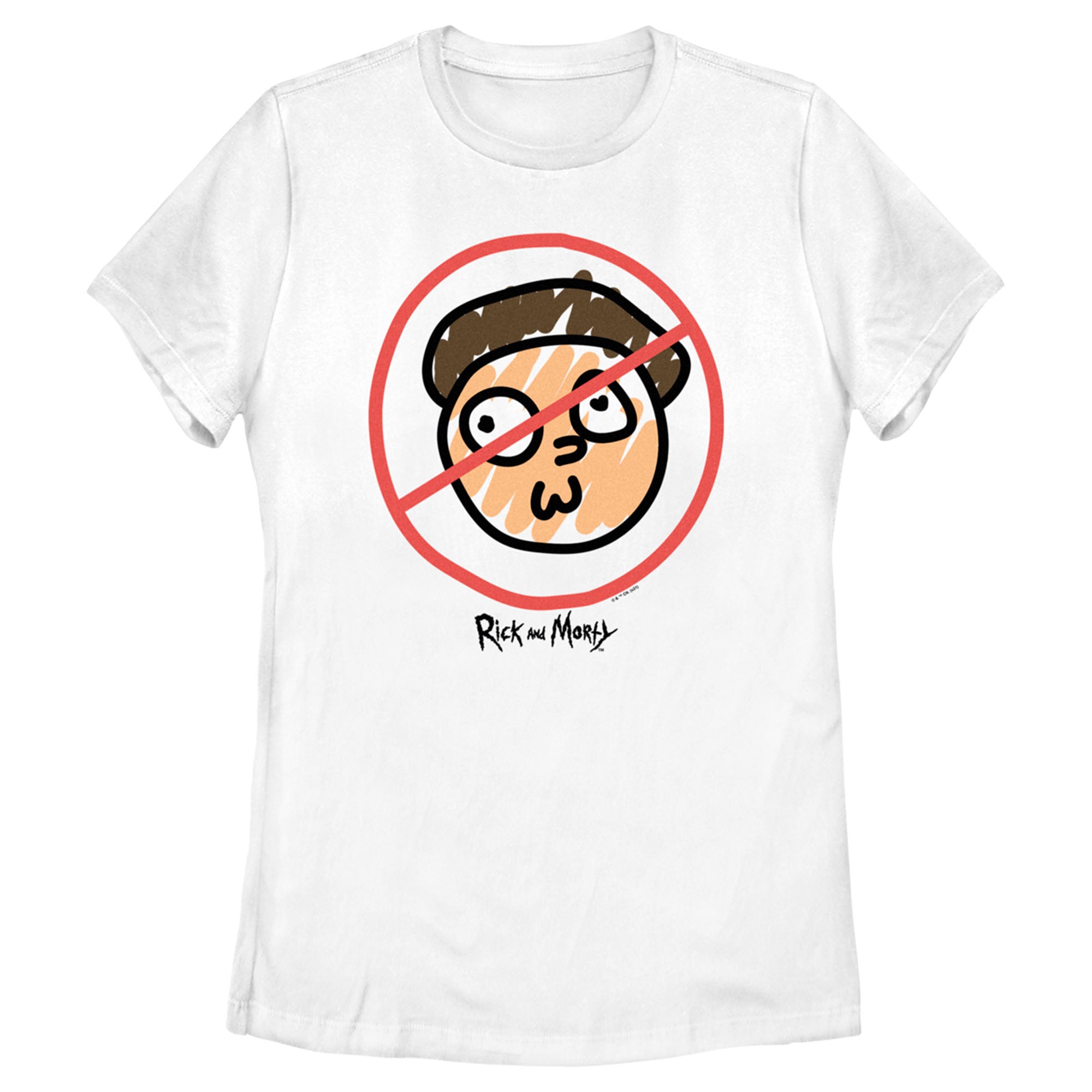 Women’S Rick And Morty No Crossing Morty Doodle T-Shirt