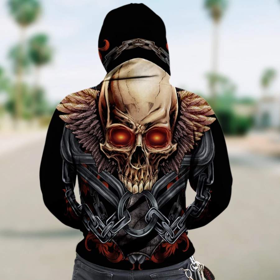 3D ZIP HOODIE_WINGED SKULL PL300