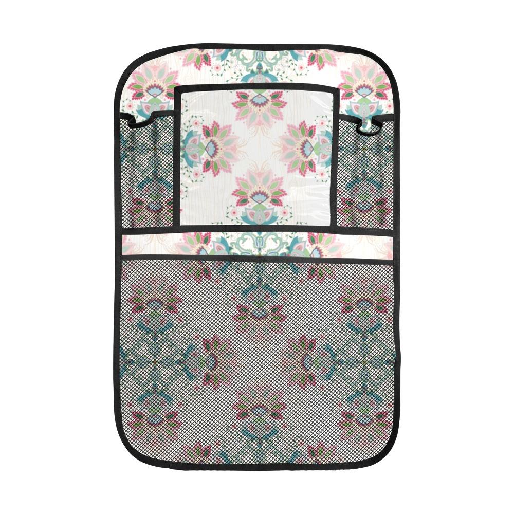 Square Floral Indian Flower Pattern Car Seat Back Organizer