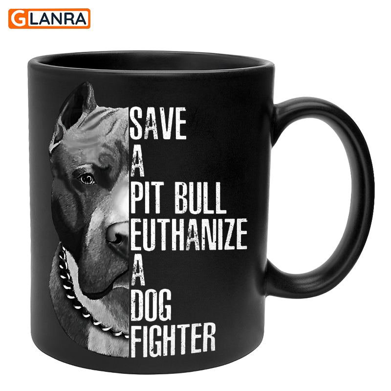 Save A Pit Bull Euthanize A Dog Fighter Mug, Pit Bull Dog Mug, Gift For Dog Lovers, Animal Pet Lovers Gift, Anniversary Gift For Him, Birthday Gift