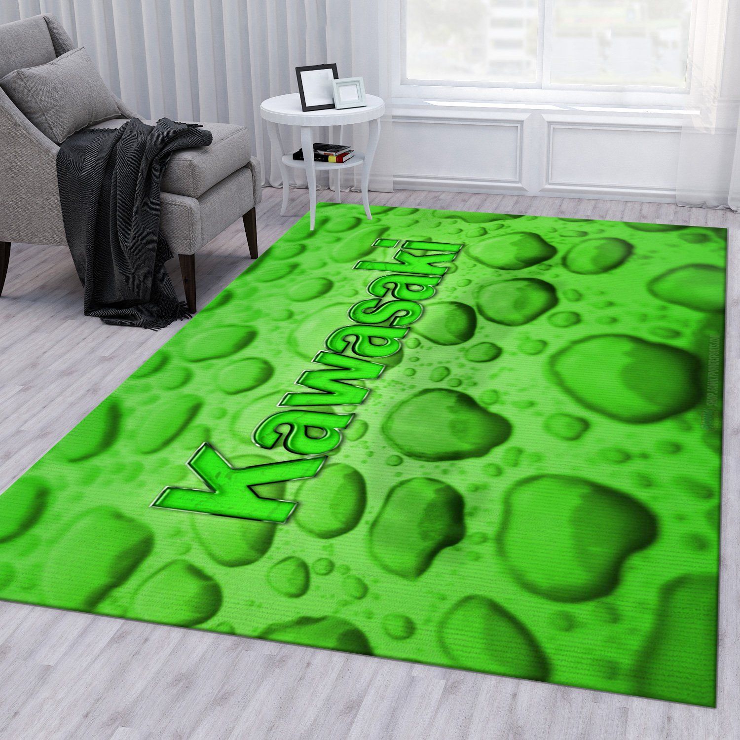 Kawasaki Hd Logo V1 Area Rug For Christmas Bedroom Rug Christmas Gift US Decor