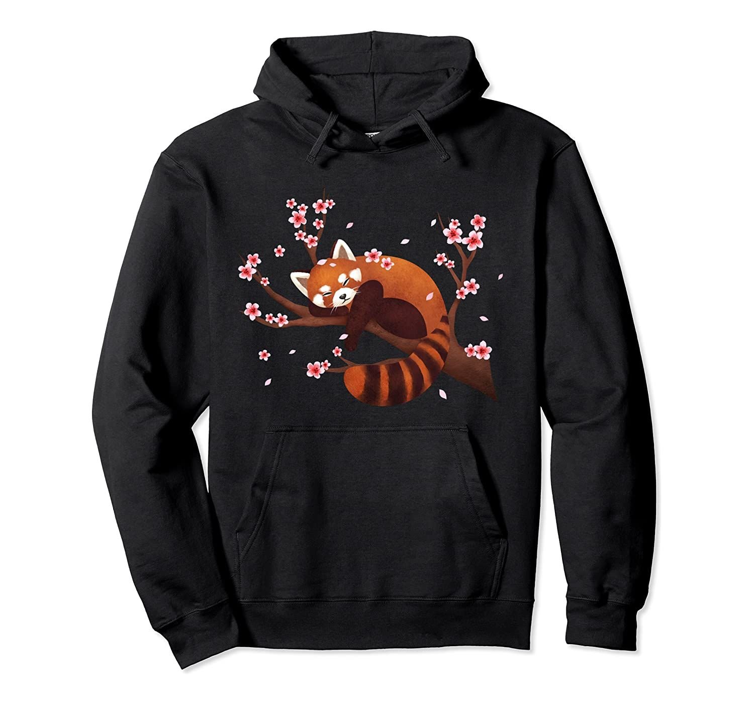 Vintage Red Panda Japanese Cherry Blossom Flower Hoodie, T-Shirt, Sweatshirt, Tank Top, Racerback, Dolman