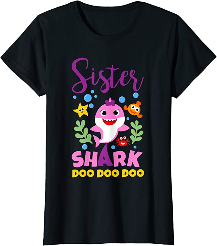 Sister Shark Gift Cute Baby Shark Family Matching Outfits T-Shirt