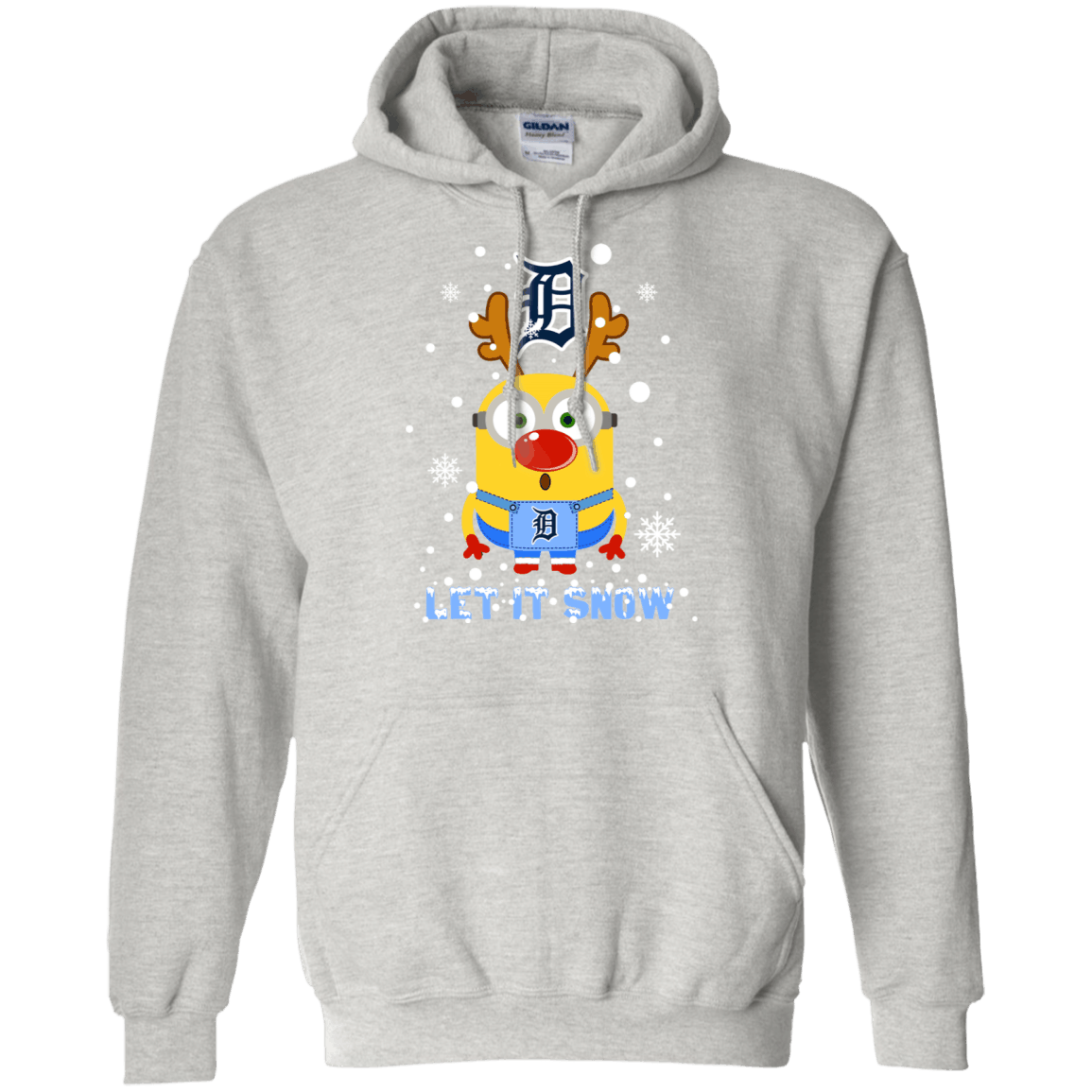 Buy Minion Detroit Tigers  Ugly Christmas Sweaters Let It Snow Hoodie