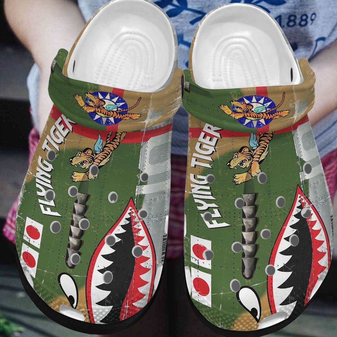 Flying Tigers Personalized Clog, Custom Name, Text, Color, Number Fashion Style For Women, Men, Kid, Print 3D