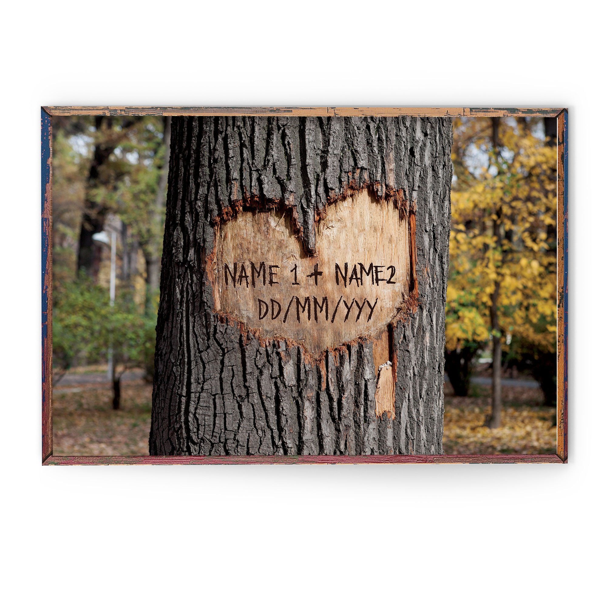 Personalized Tree Heart Anniversary Landscape Canvas & Poster Gift For Couple, Husband, Wife Boyfriend Girlfriend Christmas’S Day Gift Valentine’S Day Gift Birtday Gift