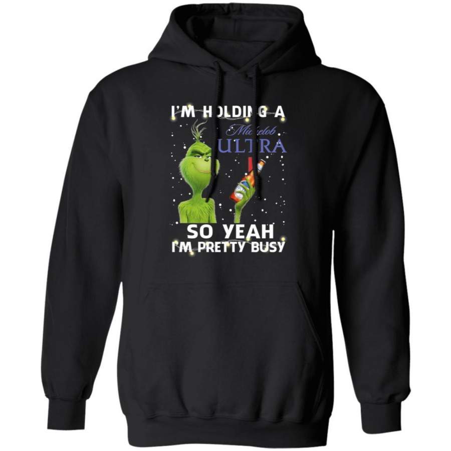 Christmas Hoodie Grinch I’m Holding Michelob Ultra Funny Beer Xmas Shirt VA11