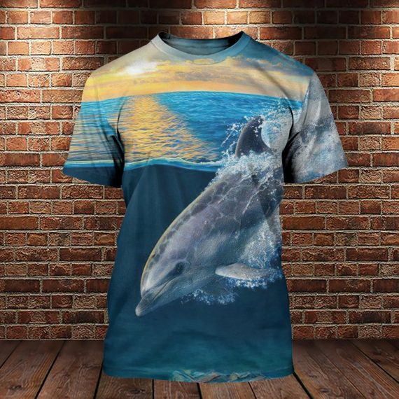 Beautiful Sunset Beautiful Dolphin Lover 3D All Over Us Unisex Size Shirt