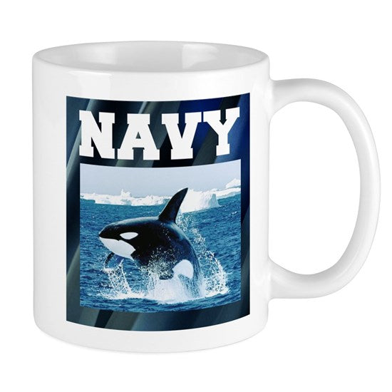 Navy Big Whale Mug