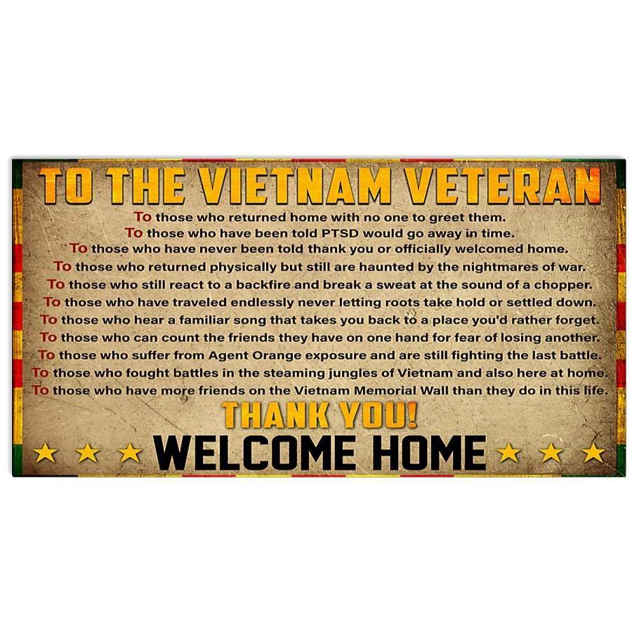 Welcome Home Vietnam Veteran Horizontal Poster