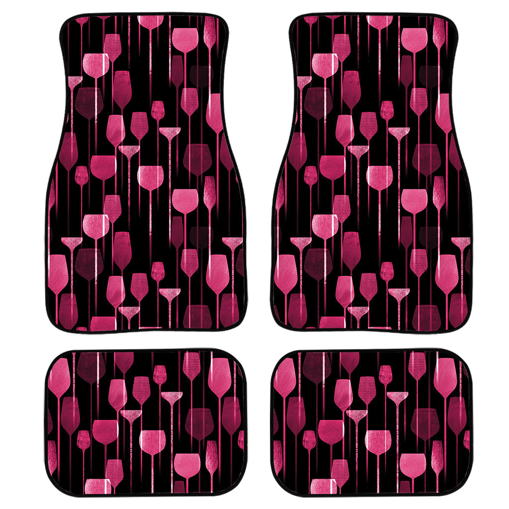 Glasses Of Wine Print Front And Back Car Floor Mats, Front Car Mat