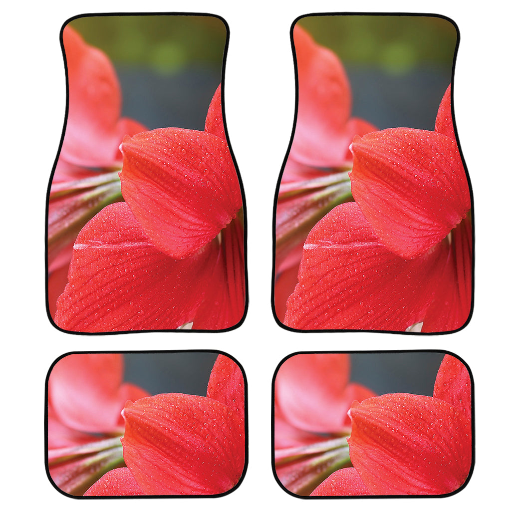 Blooming Amaryllis Print Front And Back Car Floor Mats, Front Car Mat