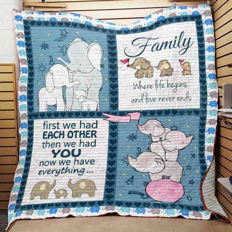 Family Elephant Quilt-BT081025