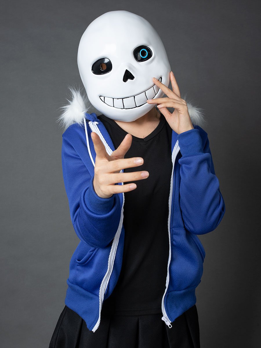 Undertale Sans Costume Sans Jacket Halloween Hoodies Blue Cosplay