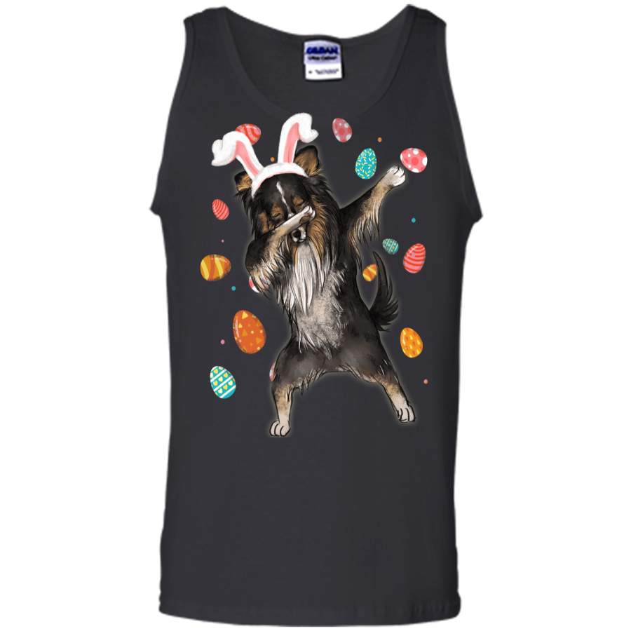 Dabbing Shetland Sheepdog With Easter Bunny Ears Shirt Tank Top