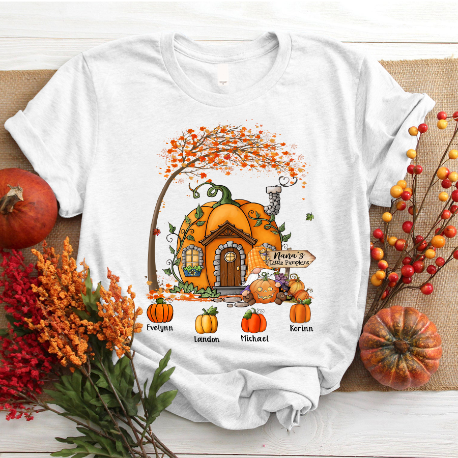 Personalized Gnome Nana’S Little Pumpkins Autumn Shirt Gift