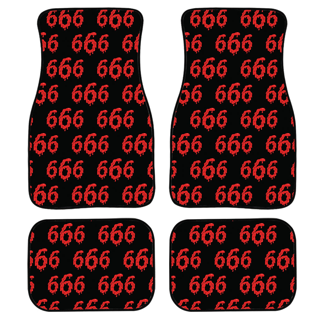 666 Satan Pattern Print Front And Back Car Floor Mats, Front Car Mat