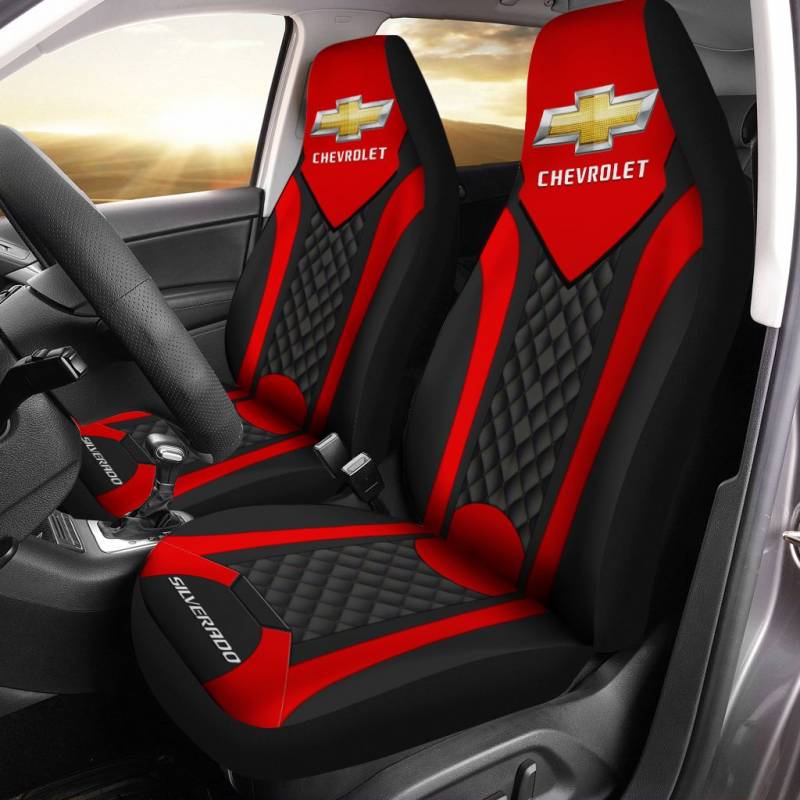 Chevrolet Silverado LPH Car Seat Cover (Set of 2) Ver 3 (Red)