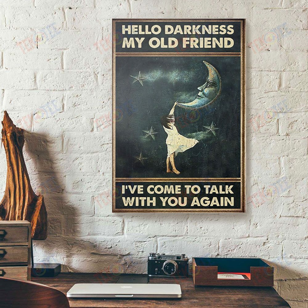 Canvas Artwork Hello Darkness My Old Friend I’Ve Come To Talk Girl Wall Art Canvas Wall Art Home Decoration