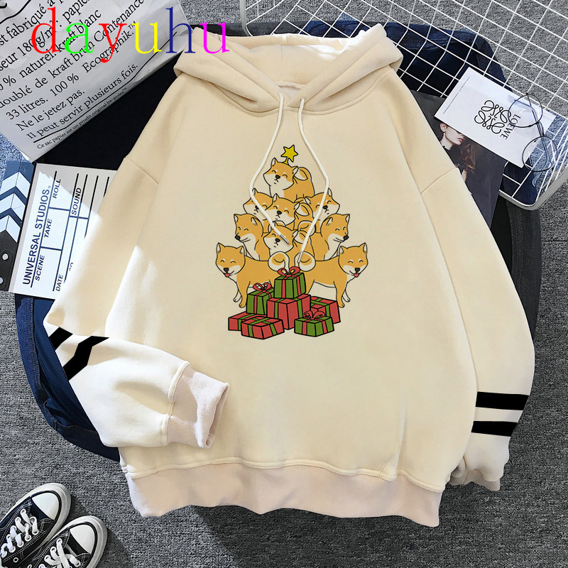 2021 Hot Women Ullzang Cute Korean Style Kawaii Sweatshirt 90s Hoody Unisex Shiba Inu Hoodie Harajuku Funny Hooded Female Girls alx