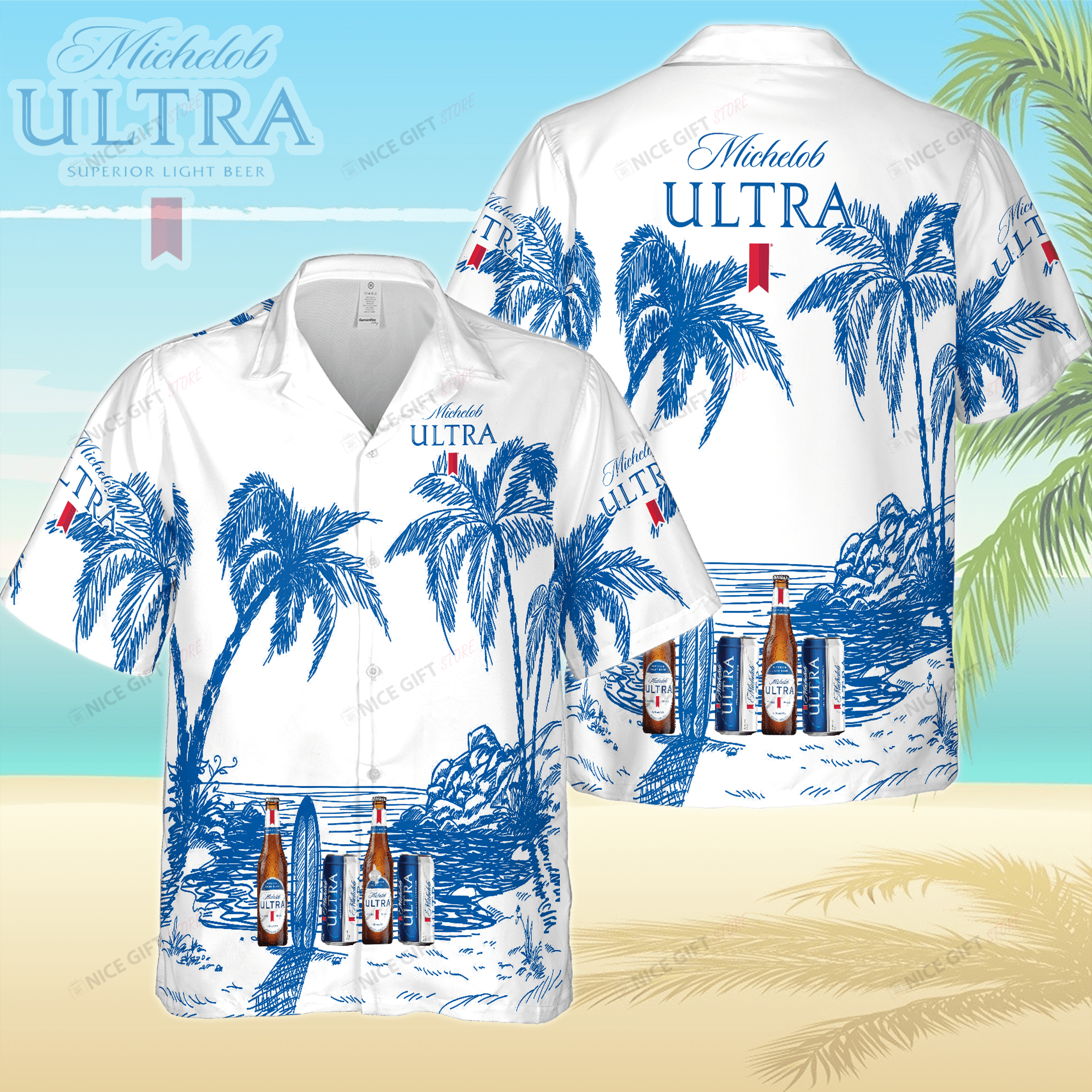 Michelob Ultra Hawaiian Shirt 3Hs-D8B0