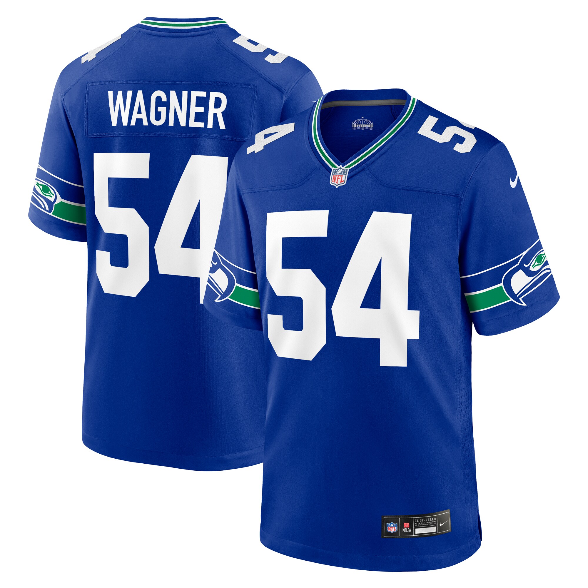 Men’s Seattle Seahawks Bobby Wagner Royal Throwback Player Game Jersey