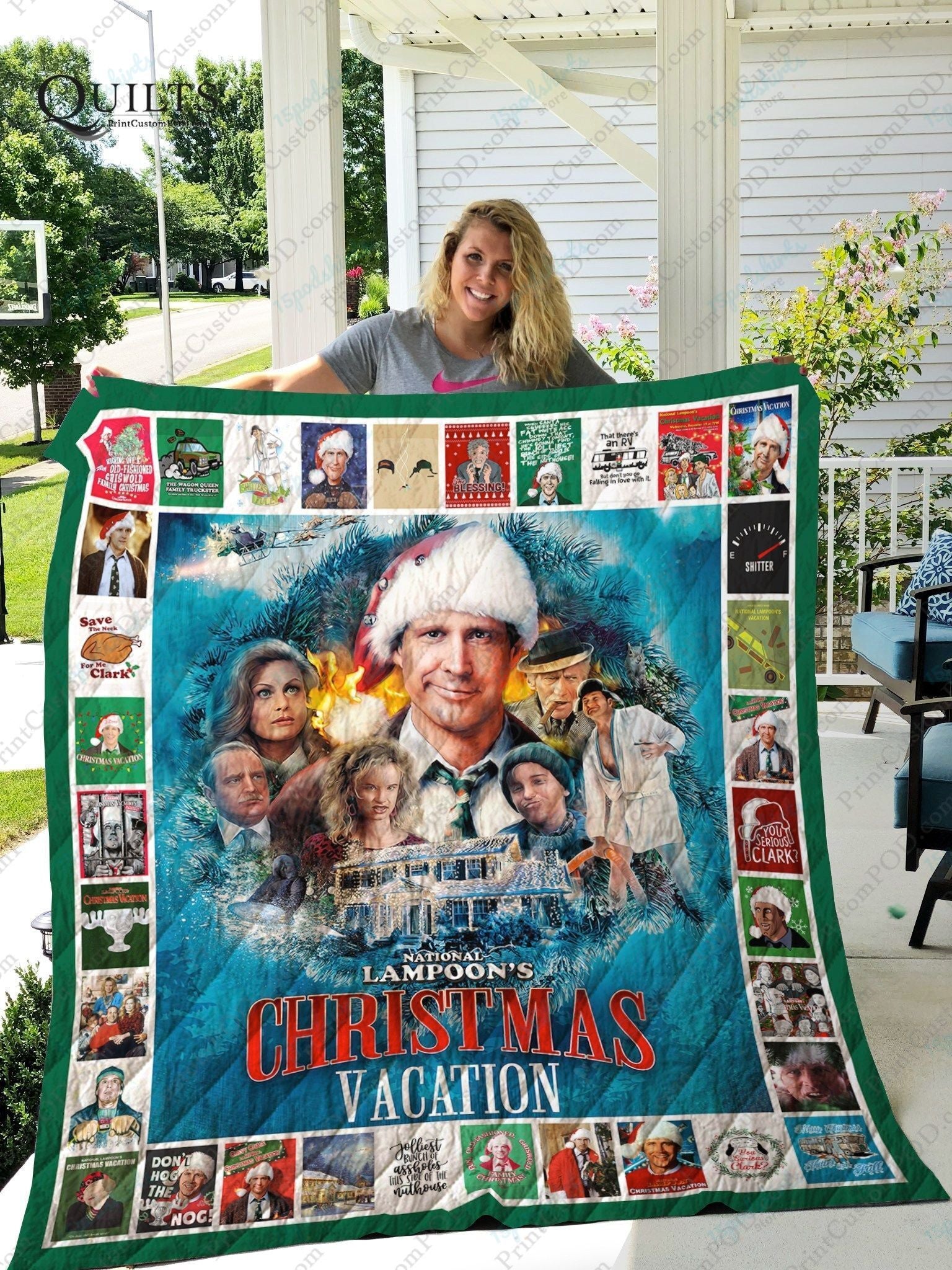 Adu National Lampoon S Christmas Vacation Quilt Blanket Ver 1