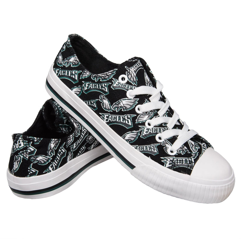 Philadelphia Eagles NFL Womens Low Top Repeat Print Canvas Shoes