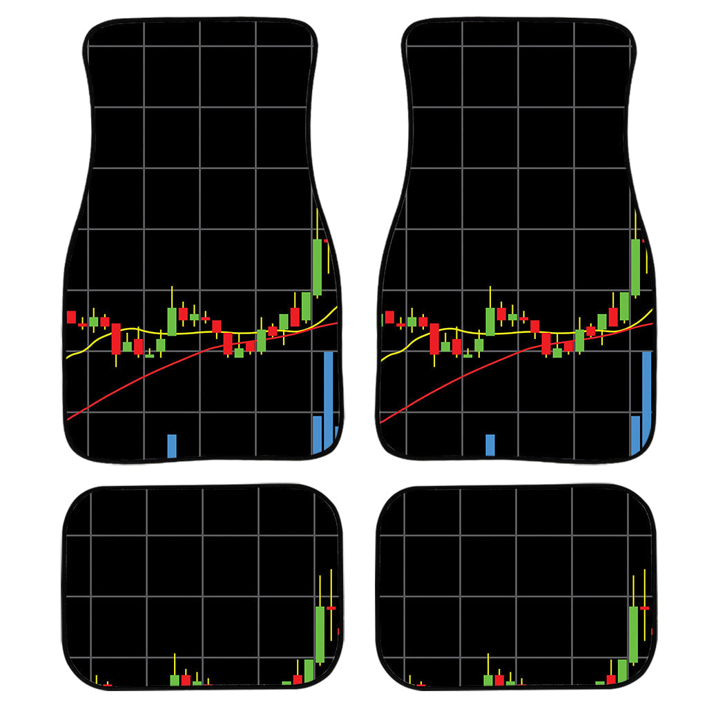 Candlestick Stock Graph Chart Print Front And Back Car Floor Mats, Front Car Mat