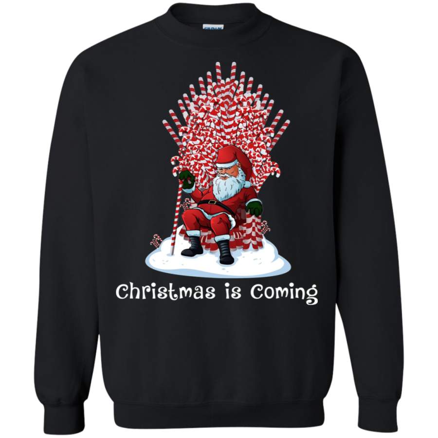 Santa Candy Cane Throne Funny Christmas Sweatshirt