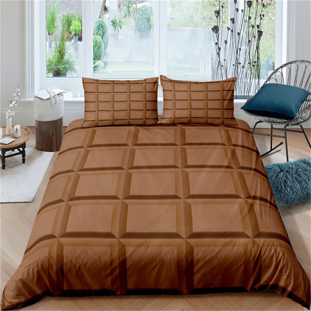 Bedding Set Chocolate Bedding Set King Size Sweet Candy Duvet Cover Set With Pillowcase Bed Set