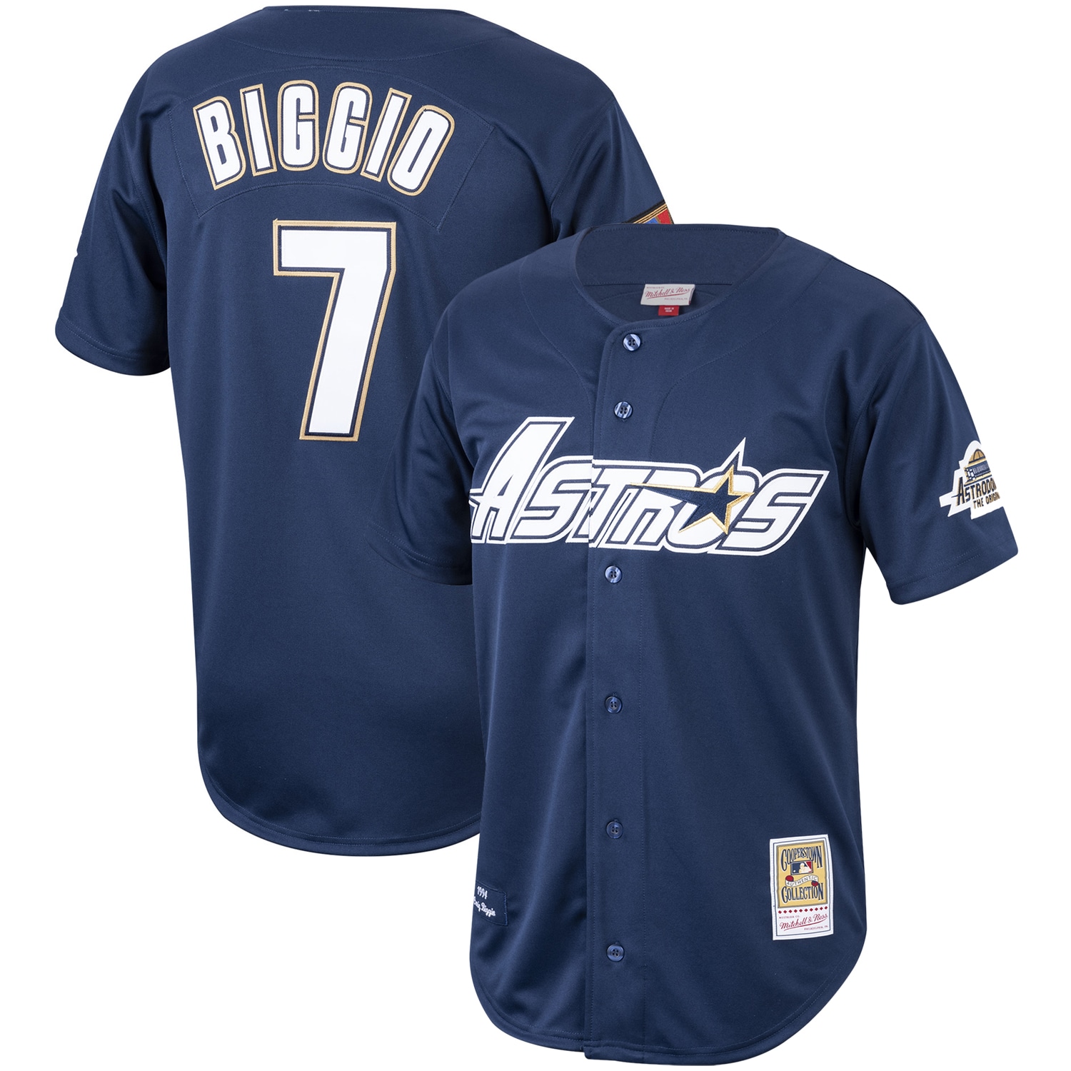 Men’s Houston Astros Craig Biggio Mitchell & Ness Navy Cooperstown Collection 1994 Authentic Jersey