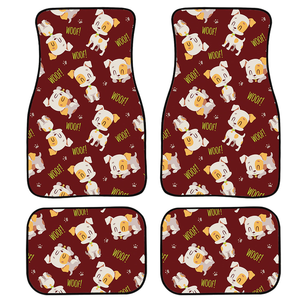 Happy Jack Russell Terrier Pattern Print Front And Back Car Floor Mats, Front Car Mat