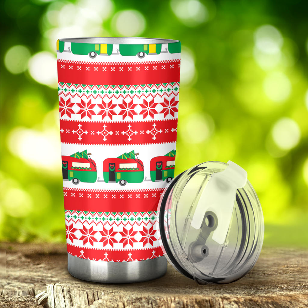 Camper Camping Ugly Christmas Design Print Tumbler