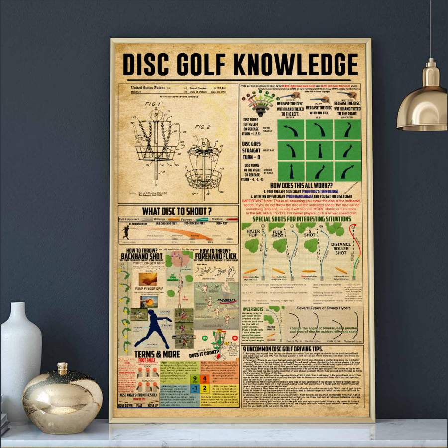 Wozoro Unframed Poster Wall Art Disc Golf Knowledge Size 11×17, 16×24, 24×36 inch