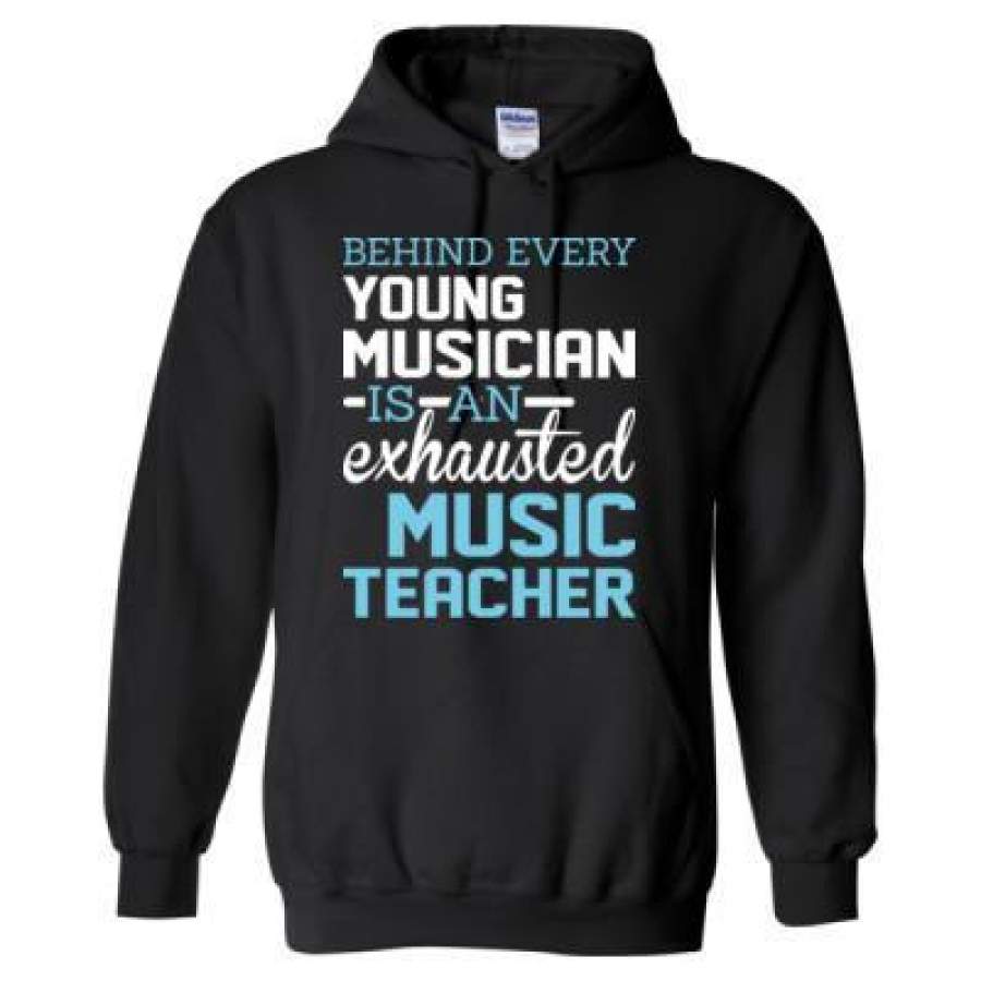 AGR Behind Young Musician Is An Exhausted Music Teacher – Heavy Blend™ Hooded Sweatshirt