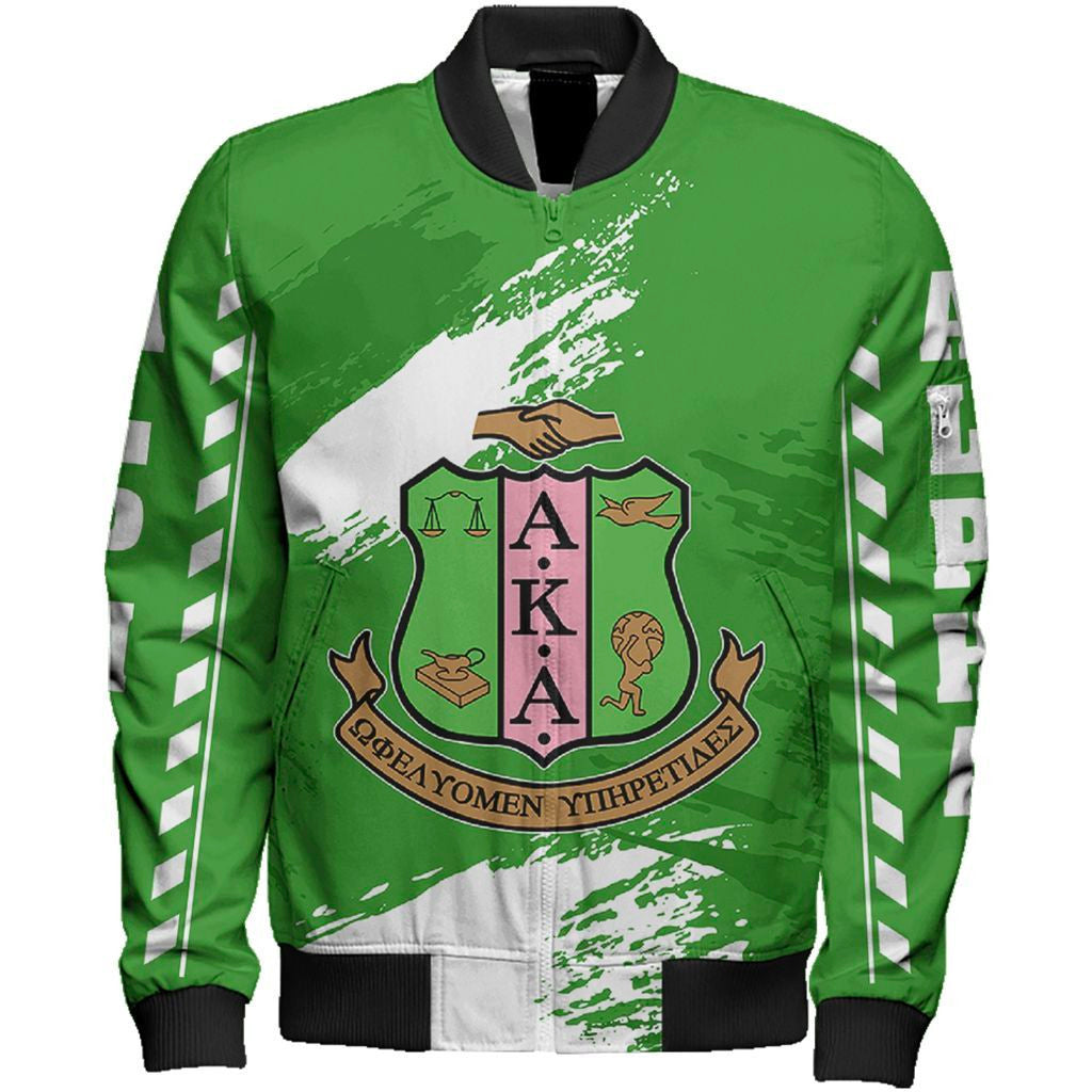 Wonder Print Jacket – Alpha Kappa Alpha Nineteen Sleeve Zip Bomber Jacket