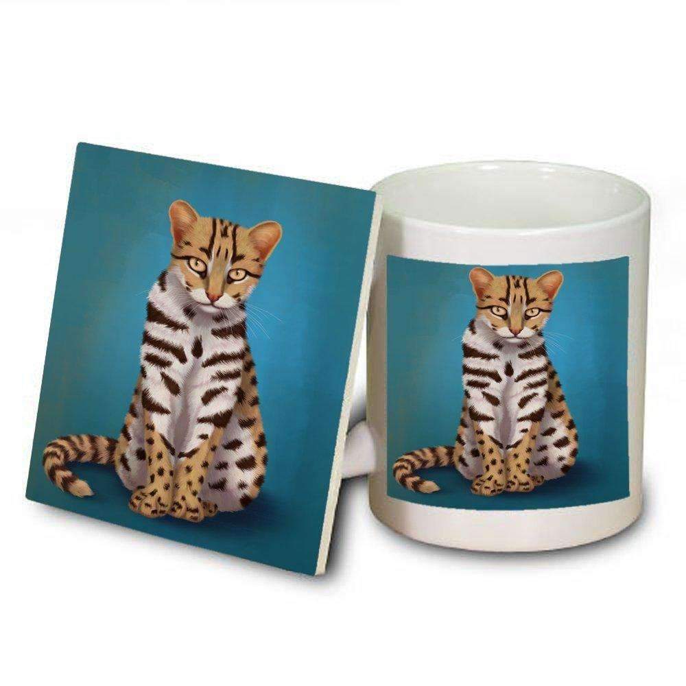 Asian Leopard Cat Mug And Coaster Set