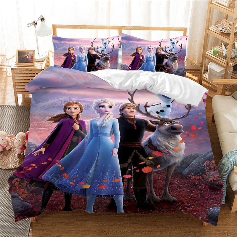 Anna Elsa Bedding Set Frozen2 Bed Set Duvet Cover Pillow Cases Bedding Sets