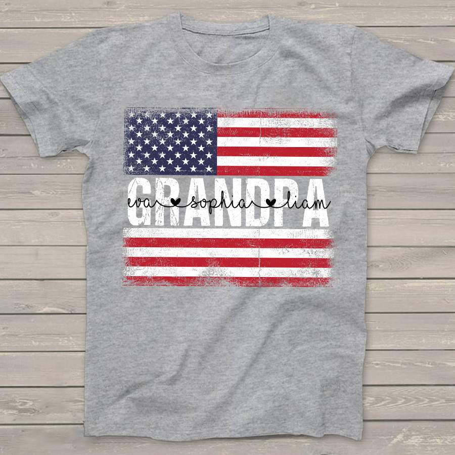 Personalized Grandpa Independence Day Shirt