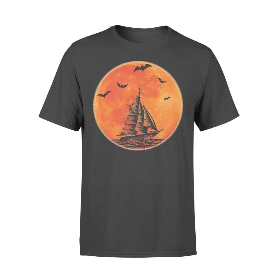 Boat Sailing Blood Moon Halloween T-shirt